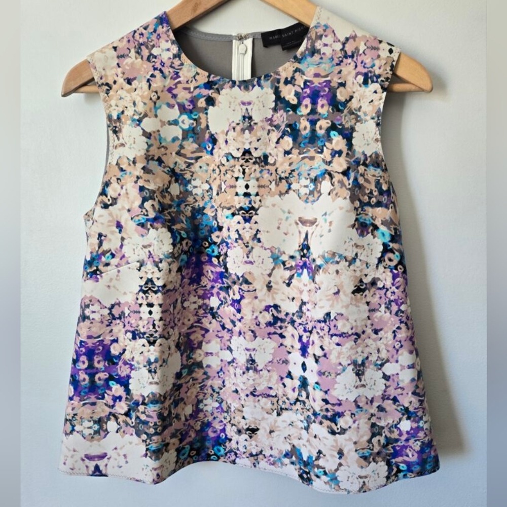 MARIE SAINT PIERRE Floral Sleeveless Canadian Designer Top